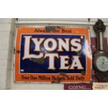 A "Lyons Tea" enamel advertising sign, approx. 29" x 39"