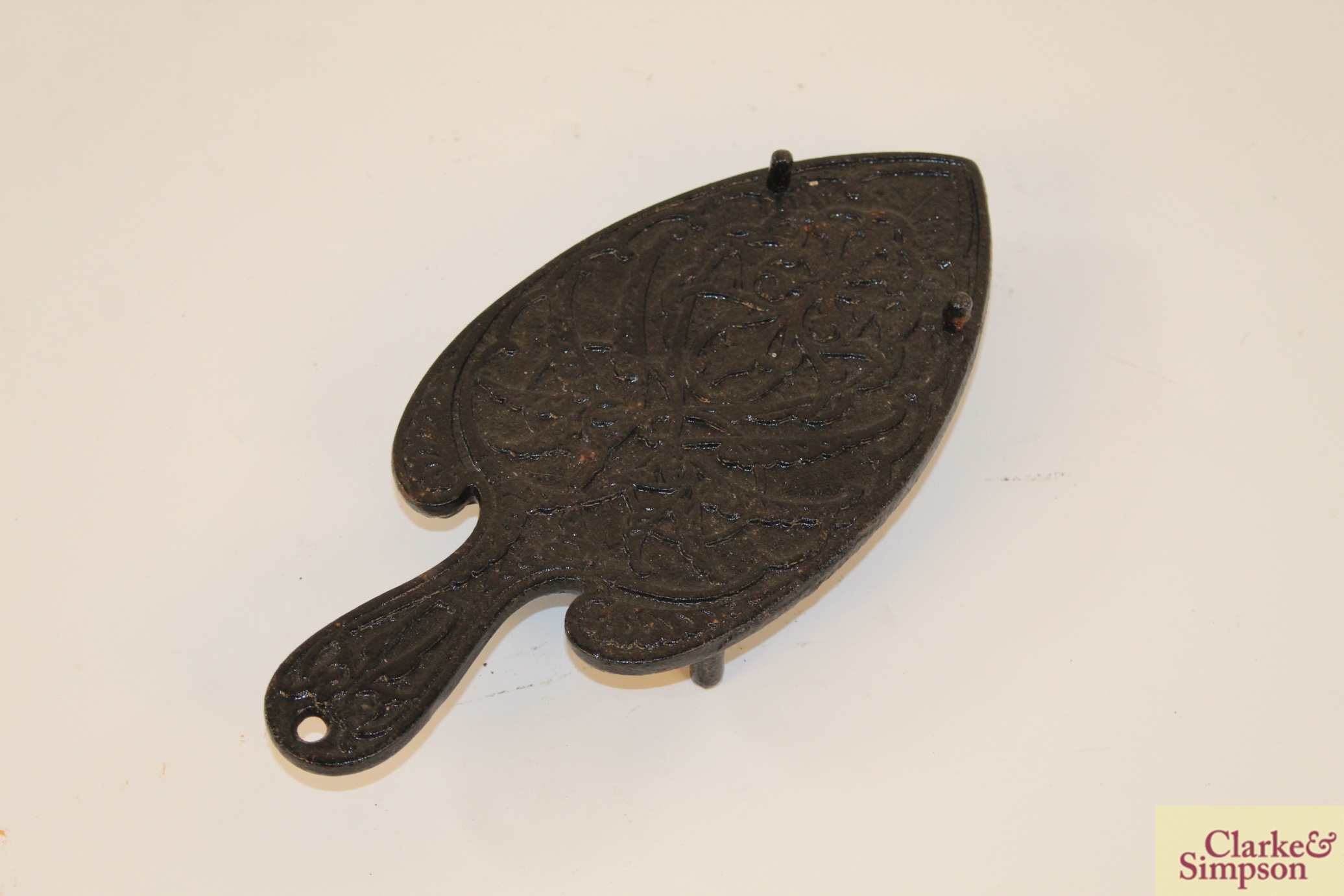 Four various ornate cast iron trivets; two flat ir - Image 10 of 20