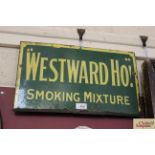 An enamel advertising sign "Westwood Ho 'Smoking M