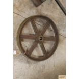 A small cast iron wheel