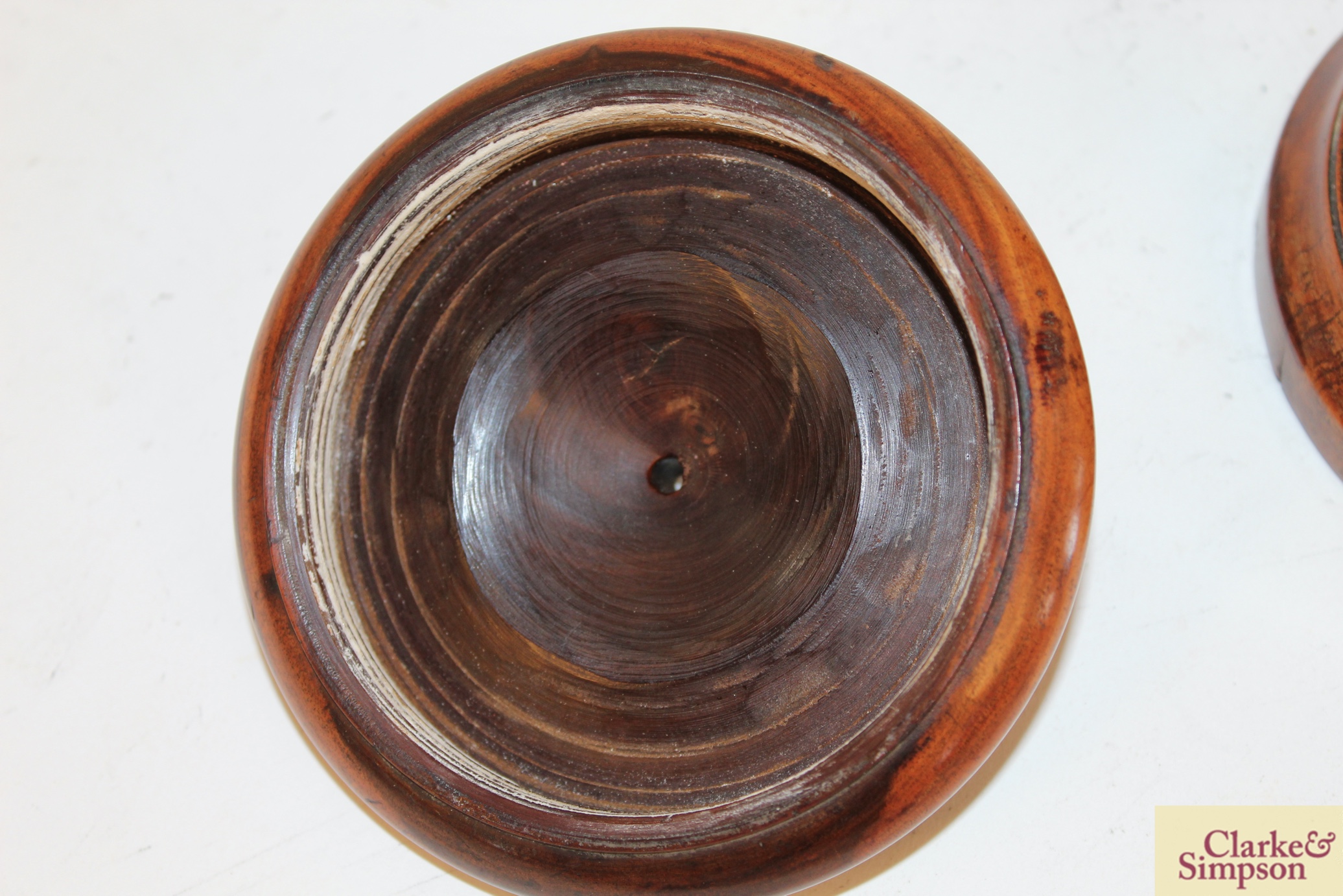 A Lignum Vitae string barrel a cabbage press; thr - Image 8 of 18