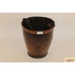 A 19th Century leather fire bucket with good coppe