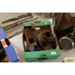 Four antique wooden working planes