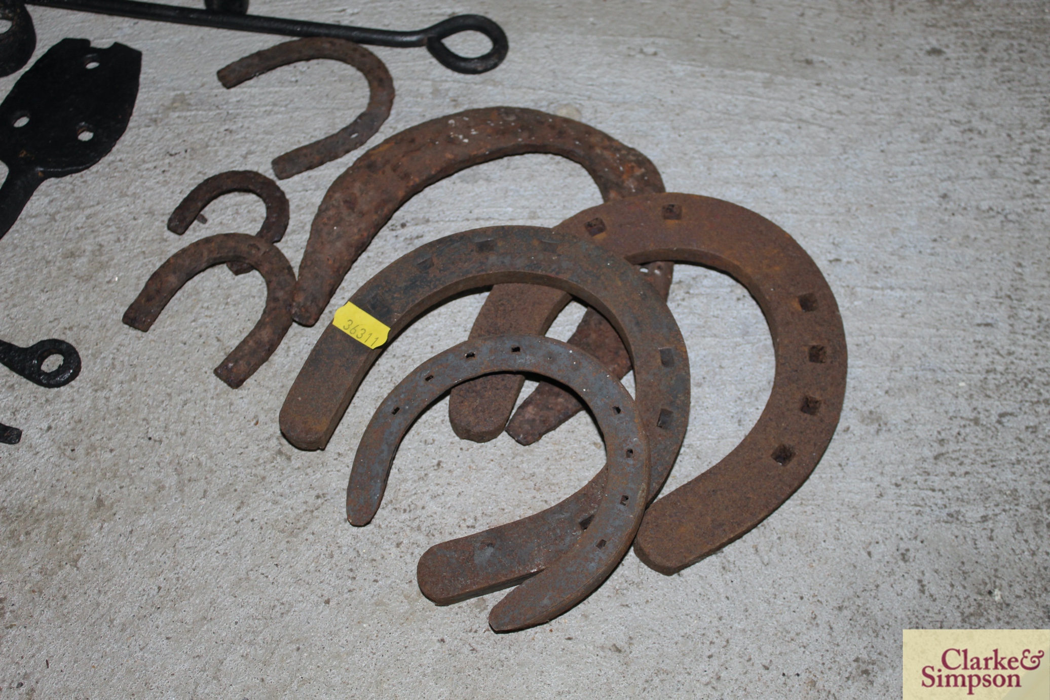 A cast iron hearth stand; various iron hearth hook - Image 5 of 5