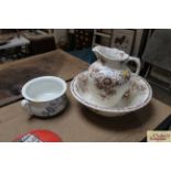 A Victorian passion flower pattern toilet jug and