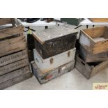 Three various wooden boxes