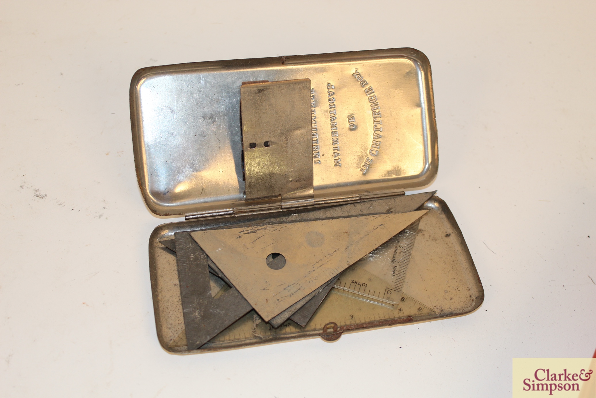 A metalware drawing instrument box; a compass; va - Image 5 of 6