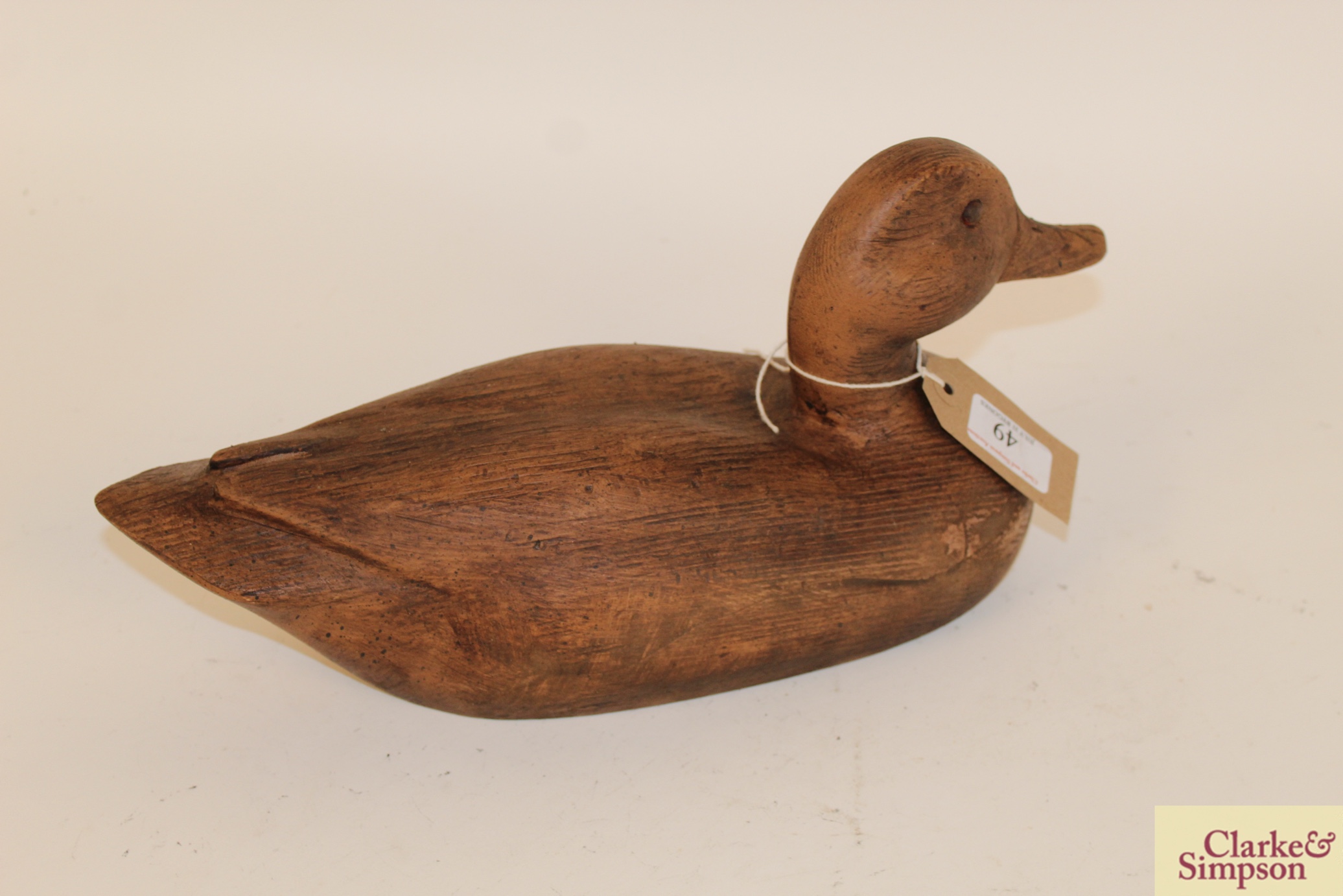 An old wooden decoy duck - Image 2 of 4