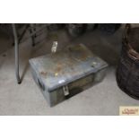 A vintage galvanised tool box
