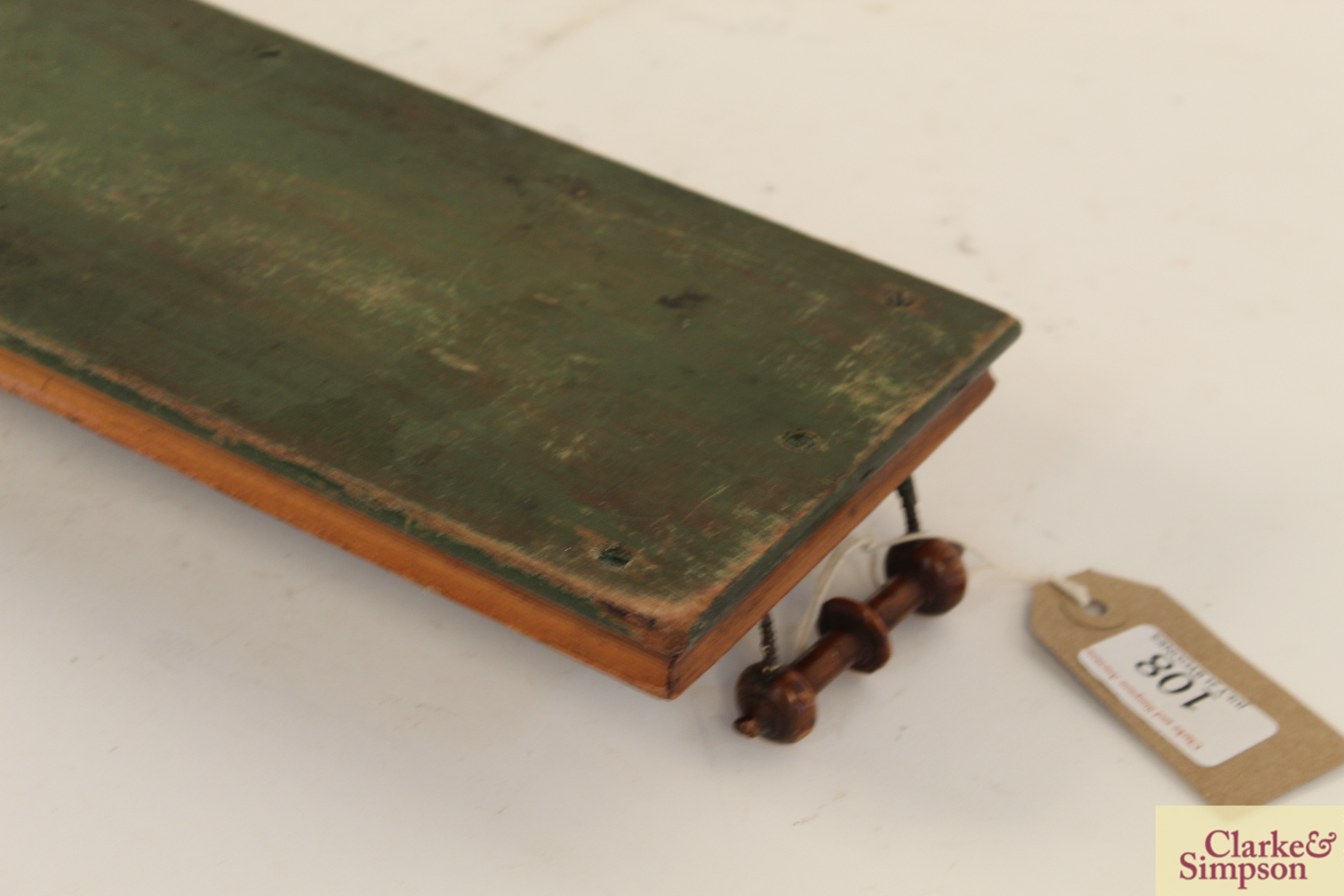 A small wooden two handled tray with clover leaf d - Image 7 of 7