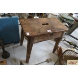 A Victorian pine stool