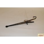 A pair of vintage steel down hearth pipe tongs