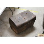 A tin trunk