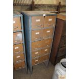 A steel cabinet with ten drawers