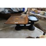 A set of Mattocks & Son shop scales with copper pl