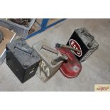 Four various vintage fuel cans