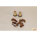 A pair of early Victorian bone bell pulls and ten