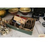 A quantity of vintage tools including shoe last, d