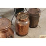 A coppered milk churn