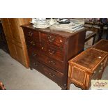 A 19th century mahogany chest fitted two short ove