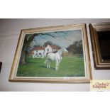Gerald Hare oil on board study of a horse, signed