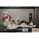 A USSR porcelain figure of a seated foal; another