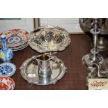 Three silver plated items to include an Elkington