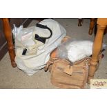 Two bags of various linen; lace and materials