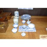 A quantity of blue and white china; oriental ceram