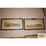 A pair of framed and glazed watercolour studies depicting landscapes