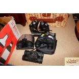 Four pairs of binoculars including Carl Zeiss and
