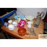 A quantity of various ceramics; moulded glass; jug