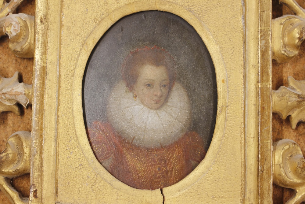 A pair of 18th Century miniature portraits, possibly Elizabeth I and Walter Raleigh contained in - Image 7 of 12