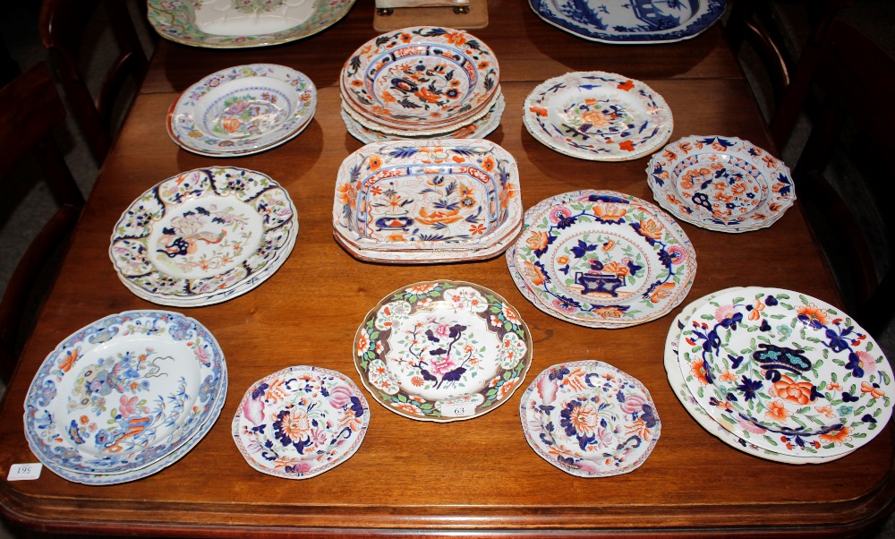 Various Victorian ironstone and stone china plates and dishes, (24)