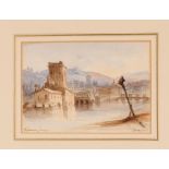 Sixth Earl of Essex, study of Florence, signed and dated January 1851, watercolour, 12cm x 17.5cm