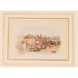 Edward Pococke 1843-1901, study of Stoke Bridge, Ipswich, signed watercolour, 18cm x 26.5cm