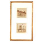 Edward Pococke 1843-1901, pair of studies of the Old Kings Arms, Ipswich, signed watercolours