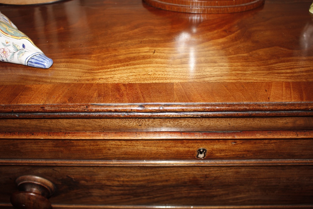 A 19th Century mahogany and cross banded secretaire chest, the writing drawer with interior - Image 3 of 10