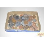 A box of coinage to include two Victorian crowns