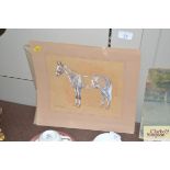 Brian Rawling, unframed watercolour of a horse