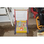 A child's walker and contents