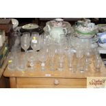 A quantity of table glassware