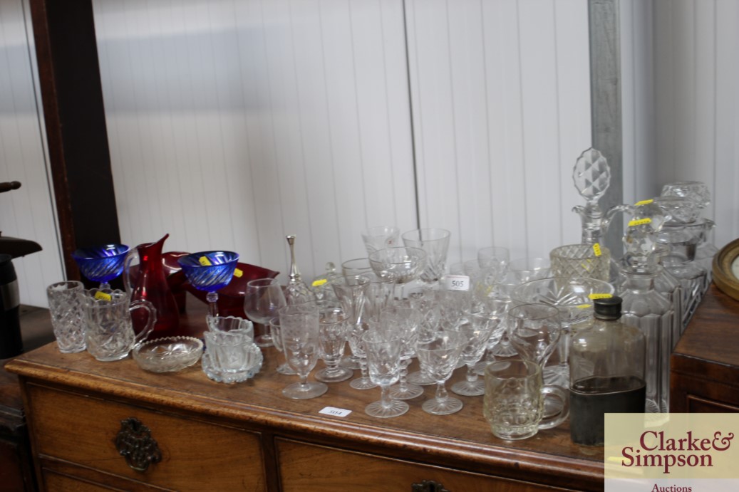 A quantity of various table glassware to include d