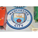 A reproduction Manchester City plaque