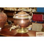 A copper and brass samovar AF