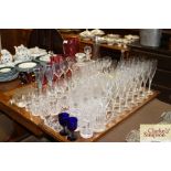 A quantity of various table glassware including de