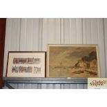 A print of Pin Mill, after Edward Seago; and a