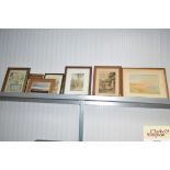 Five various watercolour studies; prints of Snape