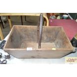 A wooden trug