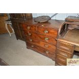 A 19th Century mahogany chest of two short and thr